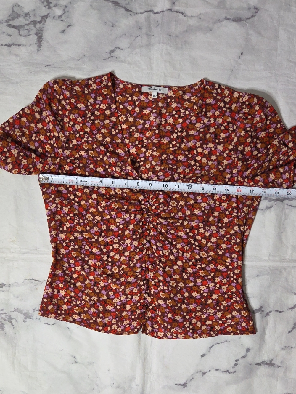 Madewell Silk Button Sleeve Top In Spring Prairie - Picture 5 of 8